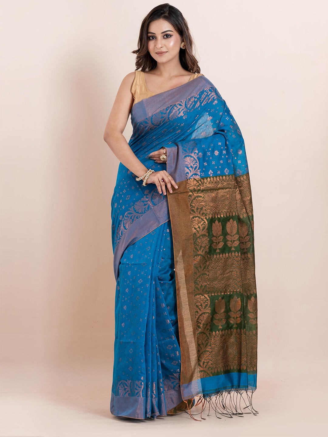 

PUKU Ethnic Motifs Saree, Blue