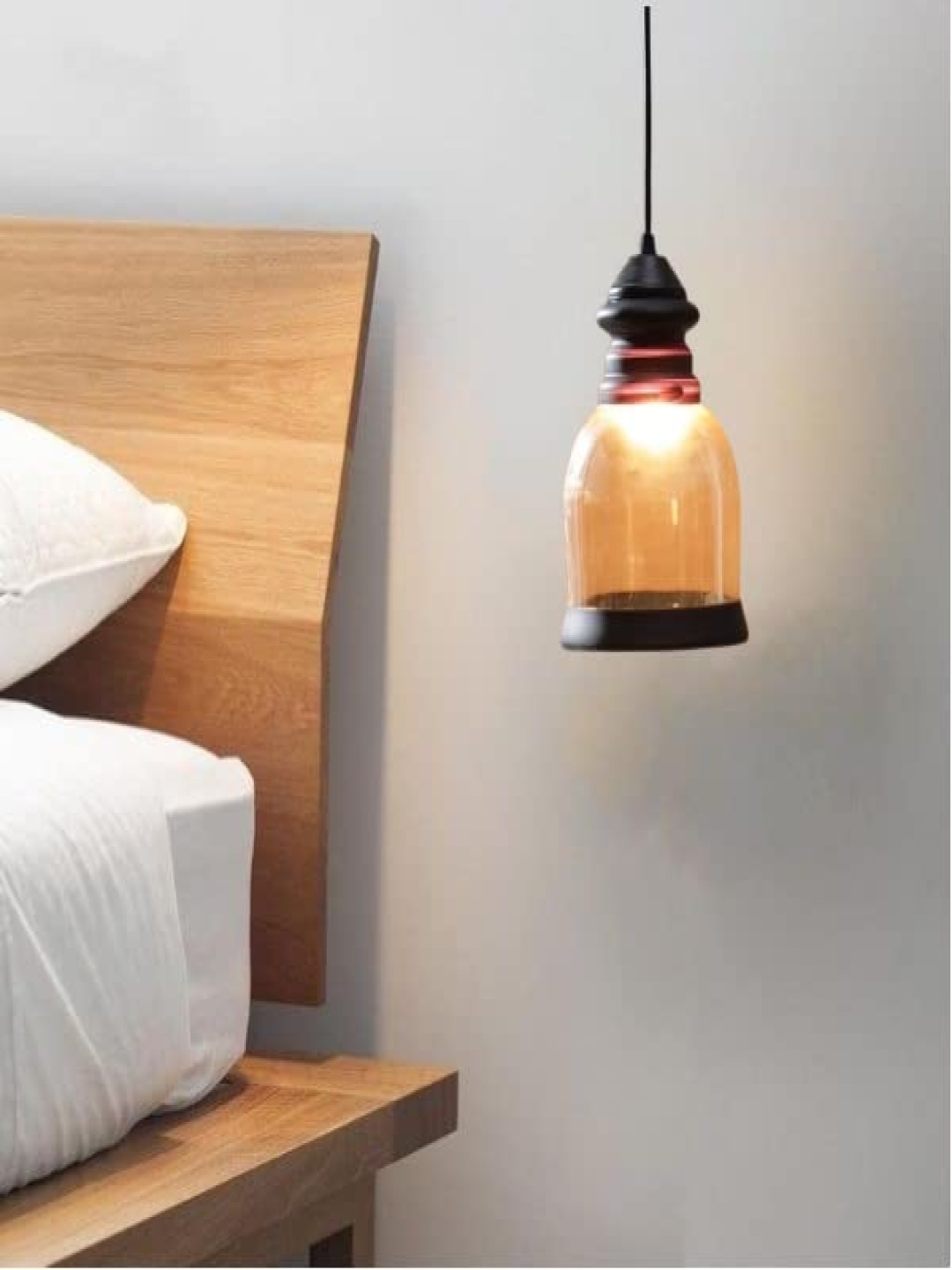 

GAUVIK Black Glass Ceiling Lamp