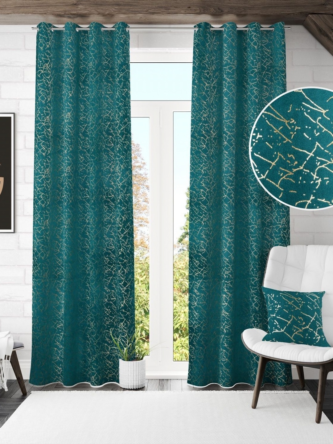 

Galaxy Home Decor Blue Set of 2 Room Darkening Window Curtain