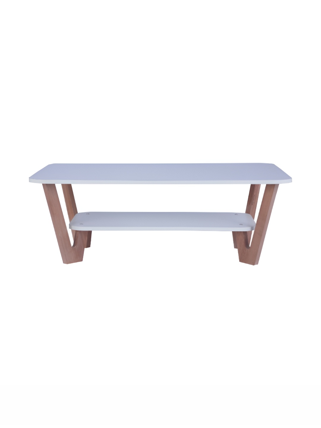 

GUDSMITH White & Brown Textured Rectangle Coffee Table