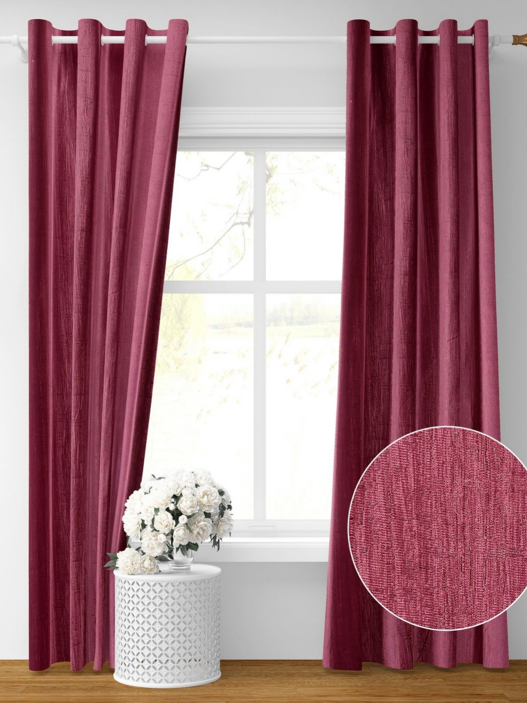 

Galaxy Home Decor Purple Set of 2 Room Darkening Door Curtain