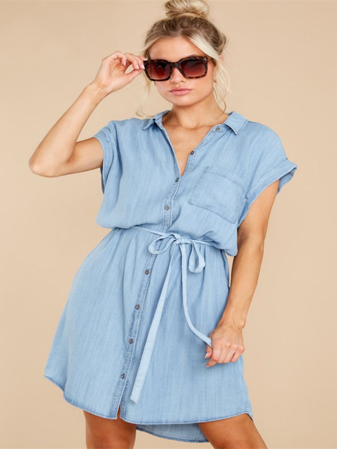 

StyleCast Women Denim A-Line Ready to Wear Dress, Blue