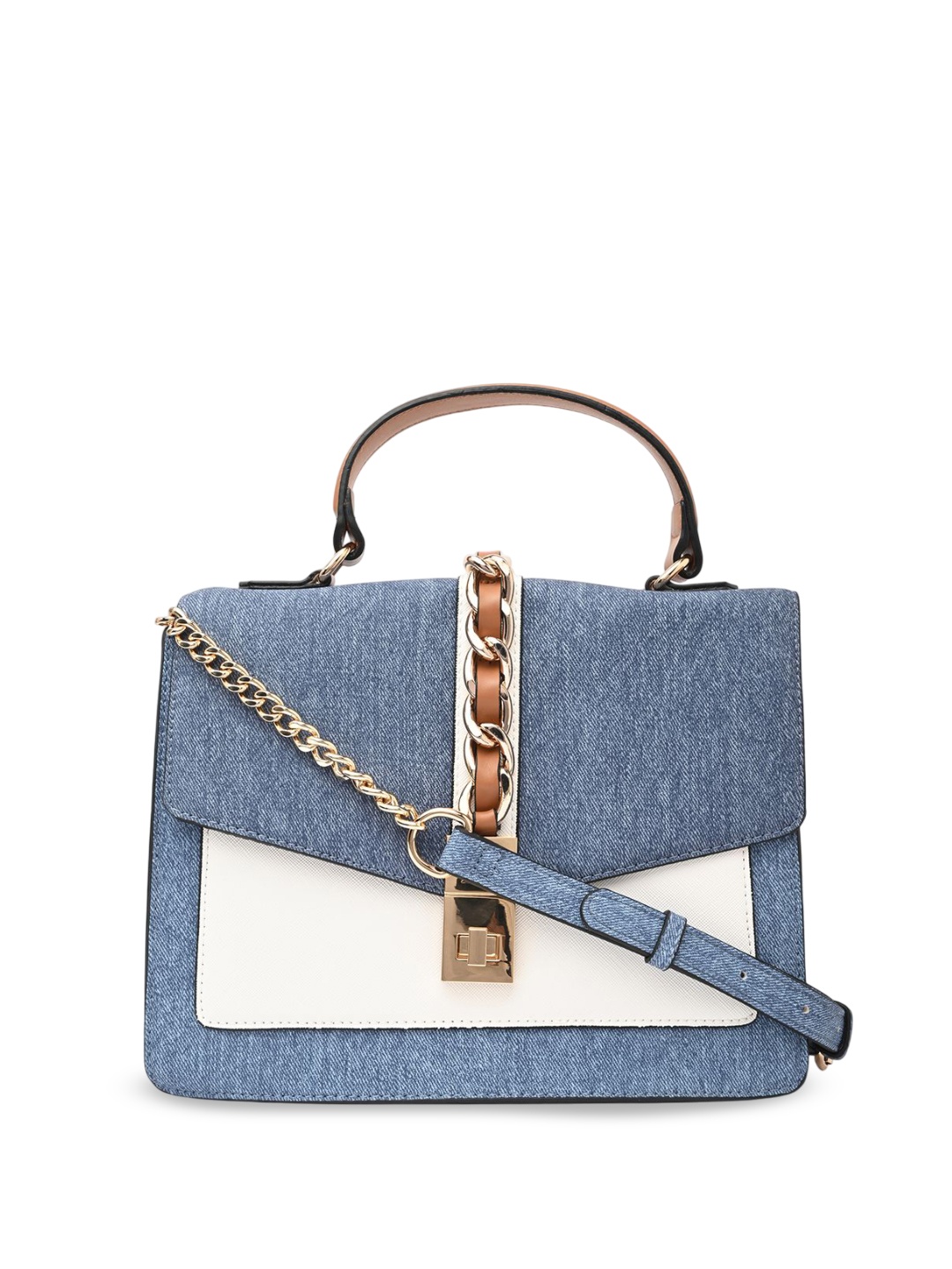 

ALDO Women CONTAENNA Small Colourblocked Satchel Bag, Blue