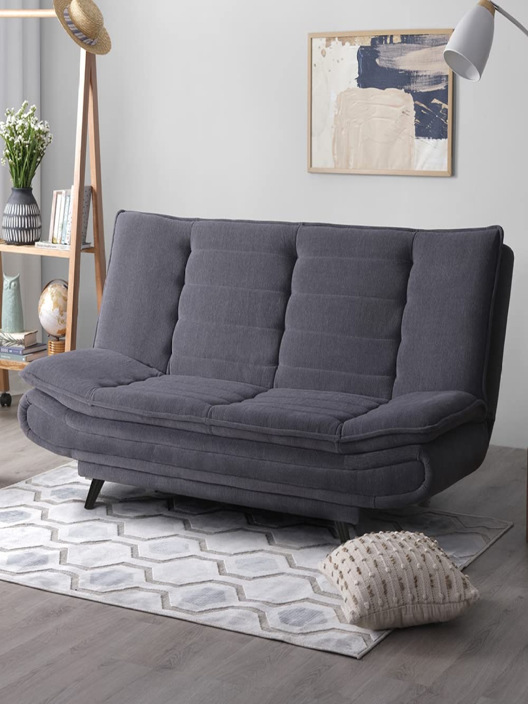 

Sleepyhead SofaBed Two Foldable 3 Seater Sofa Cum Bed Fabric Ash Grey 3 Person Sofa