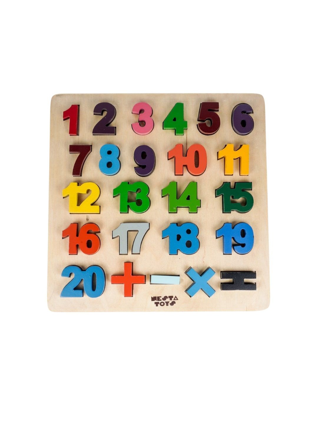 

Nesta Toys Wooden Number Puzzle Toys, Brown