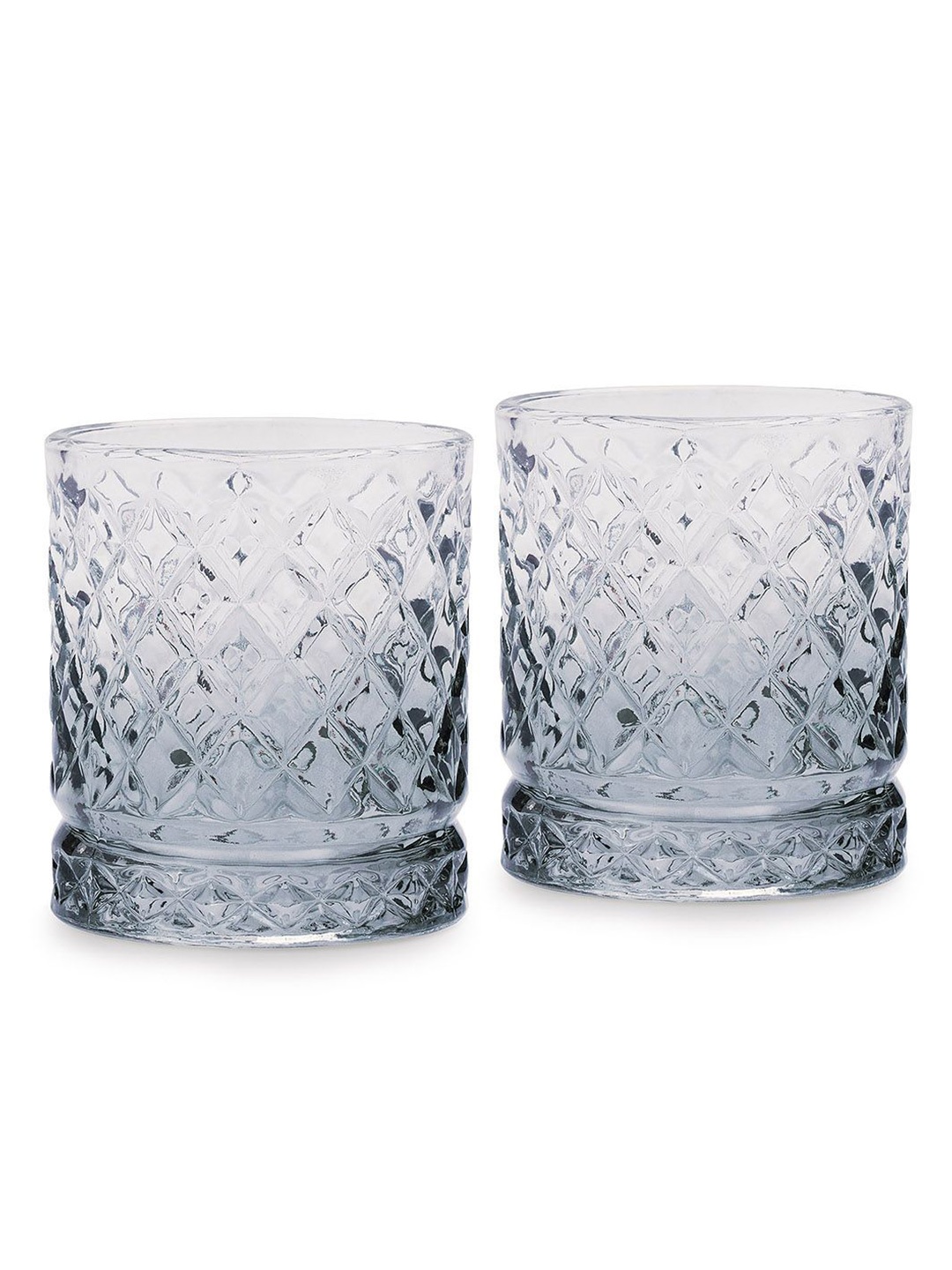

Pure Home and Living Blue 2 Pieces Textured Whiskey Bar Glass