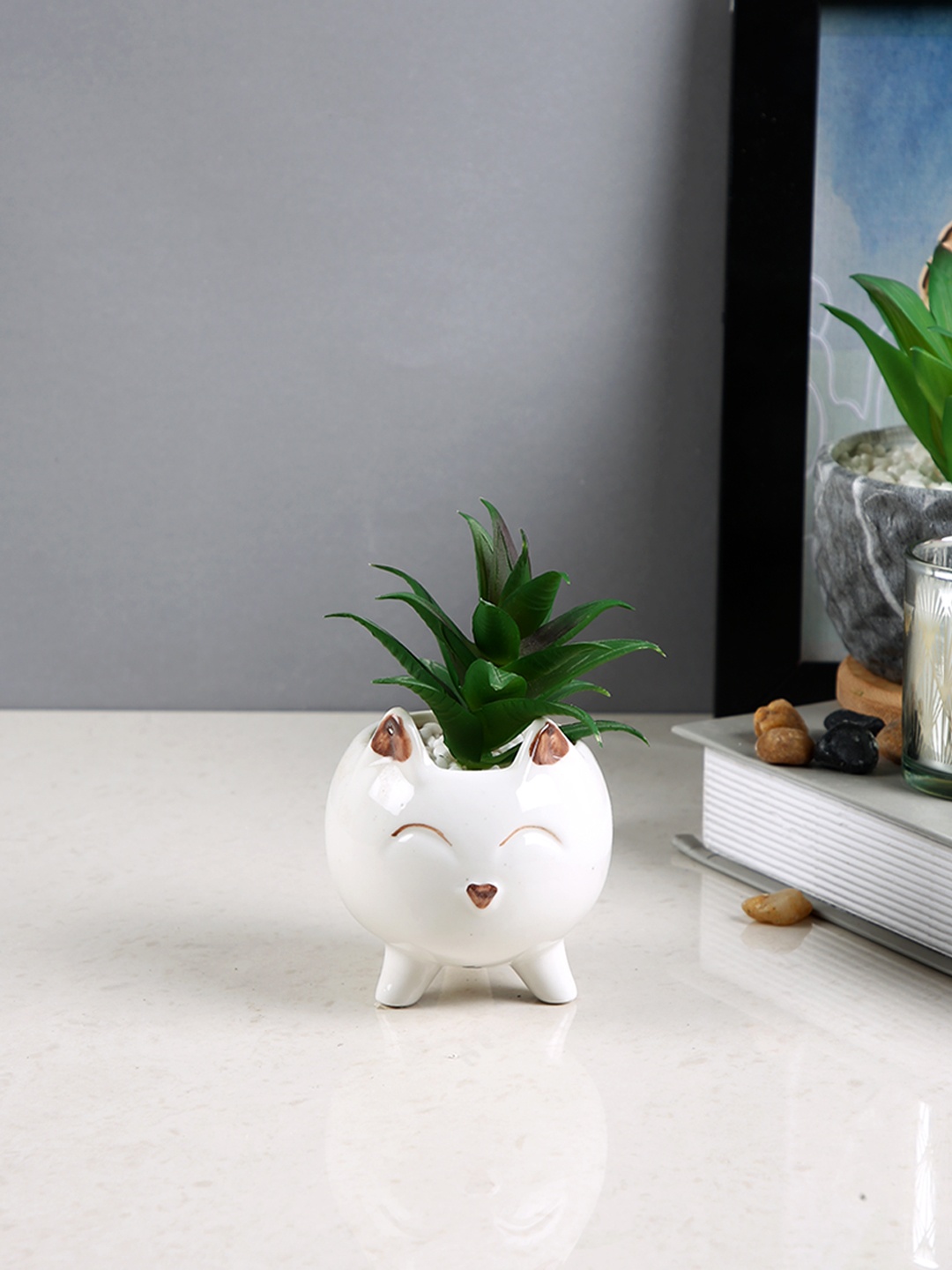 

TAYHAA White 1 Pieces Succulent Artificial Plant With Pot