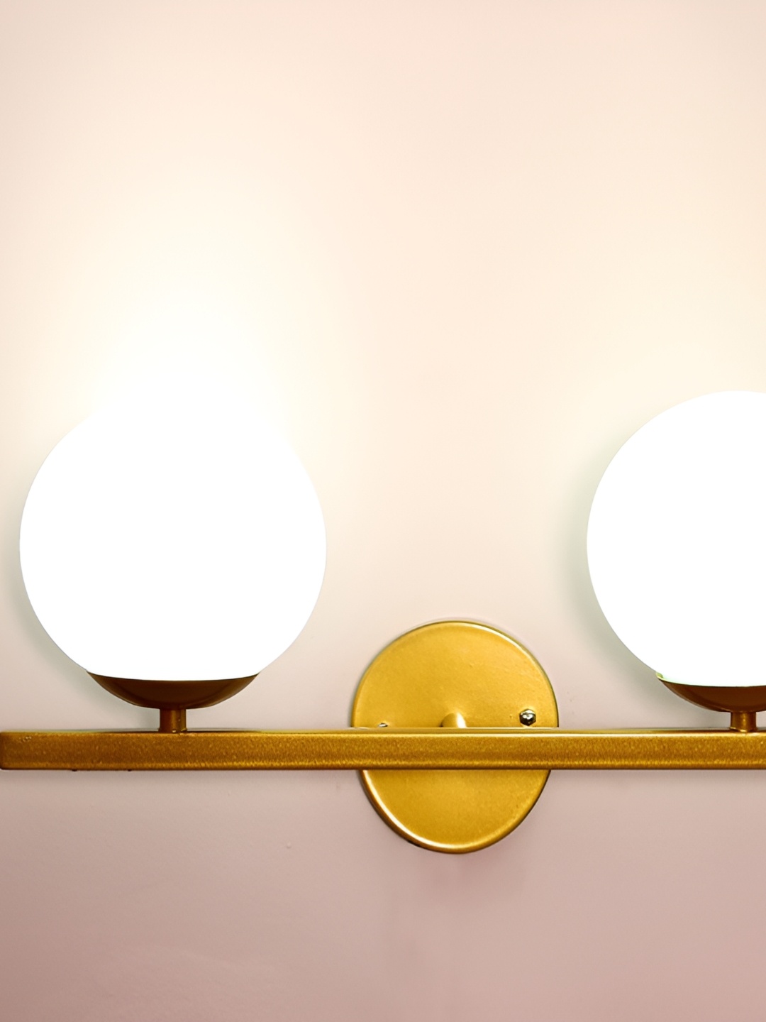 

KINIS Gold-Toned & White Metal Quirky Spherical Shaped Wall Lamp