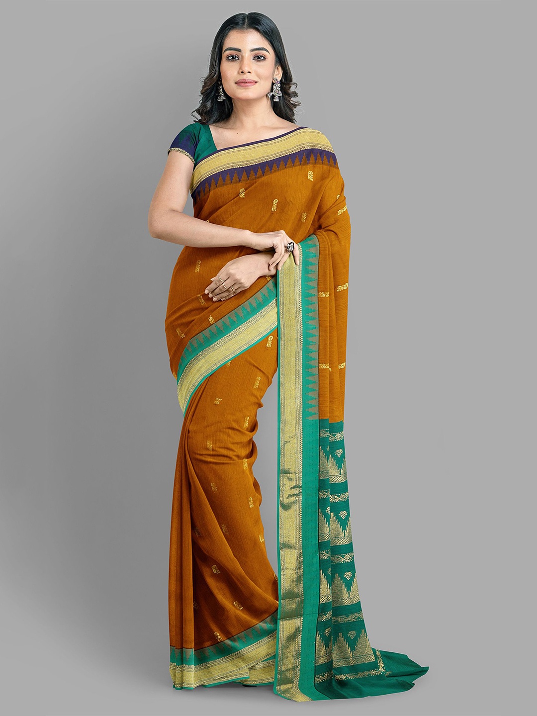 

The Chennai Silks Woven Design Zari Saree, Mustard