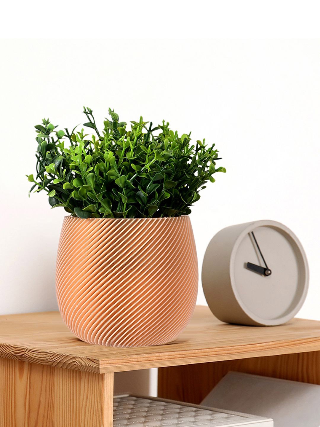 

Kuber Industries Gold-Toned & Green 4 Pieces Artificial Flower With Pot