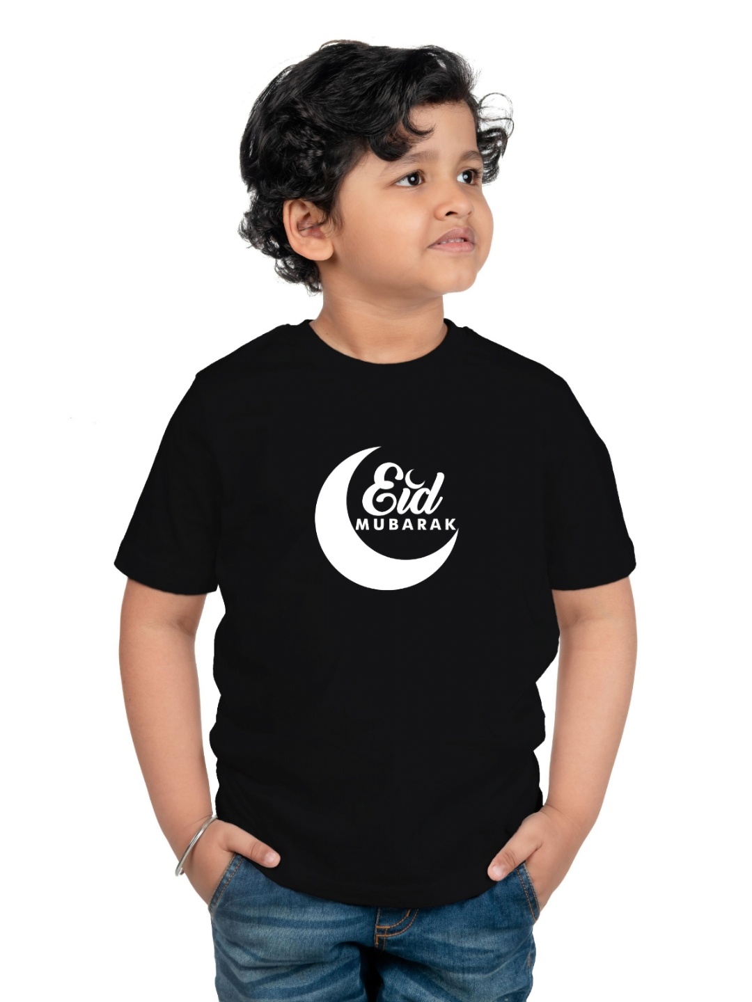 

Chombooka Kids Graphic Printed Round Neck Cotton T-shirt, Black