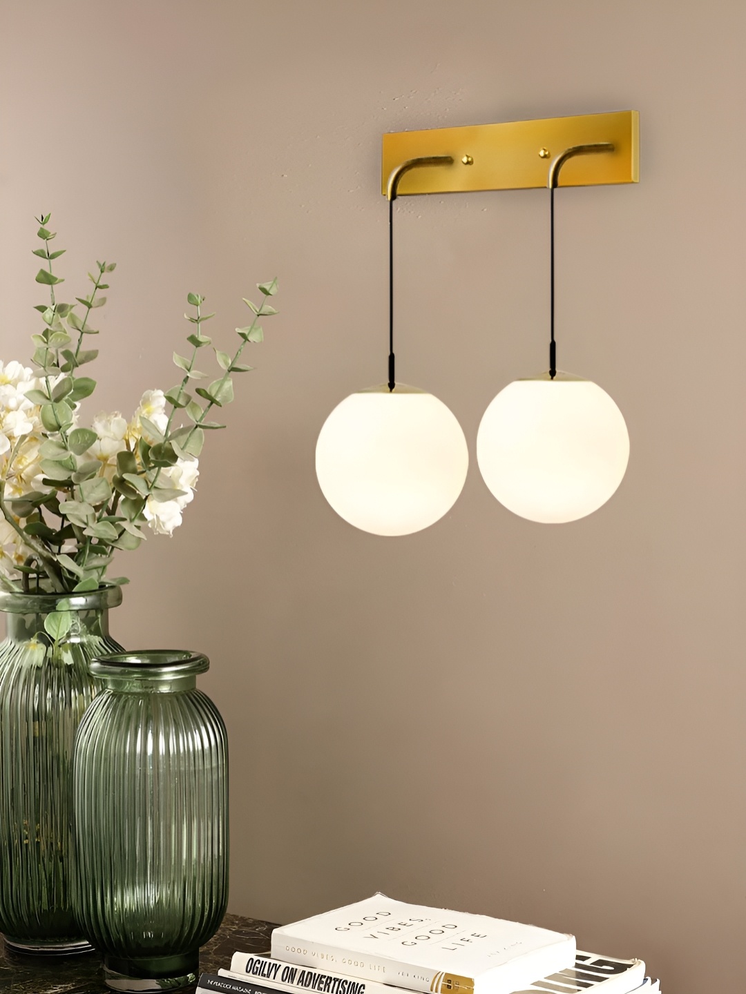 

KINIS Gold-Toned & White Metal Quirky Cylinder Shaped Wall Lamp