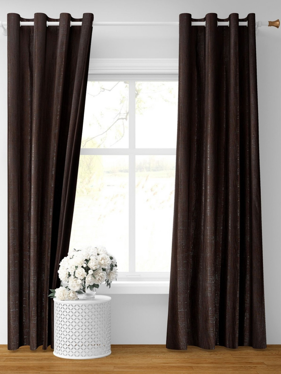 

Galaxy Home Decor Coffee Brown 2 Pieces Room Darkening Door Curtain
