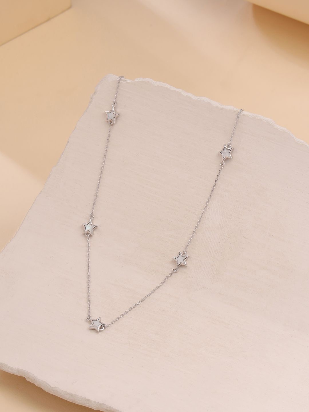 

Kicky And Perky 925 Sterling Silver-Plated Pearls Chain