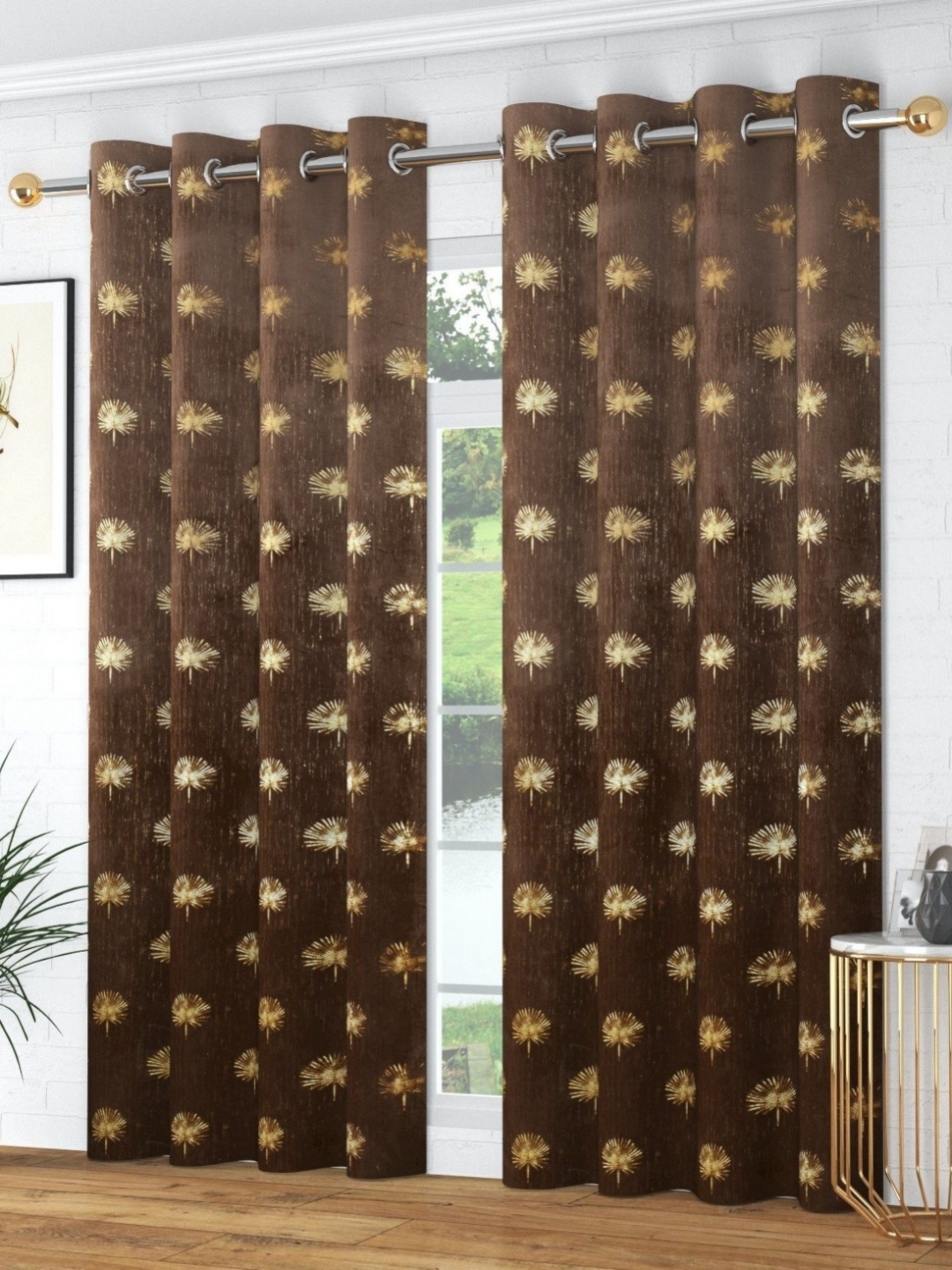 

Galaxy Home Decor Brown Set of 2 Room Darkening Door Curtain
