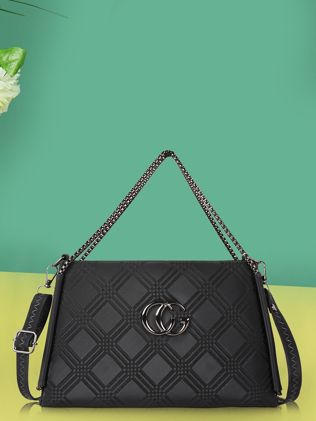 

STARWINGS Solid Structured Sling Bag, Black