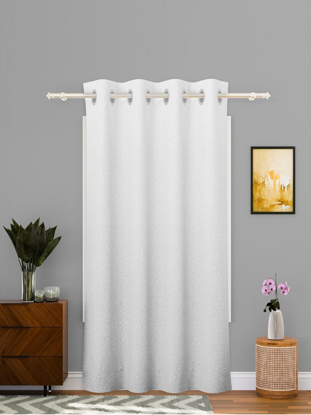 

Myntra Elegant Homes White Abstract Printed Cotton Door Curtain