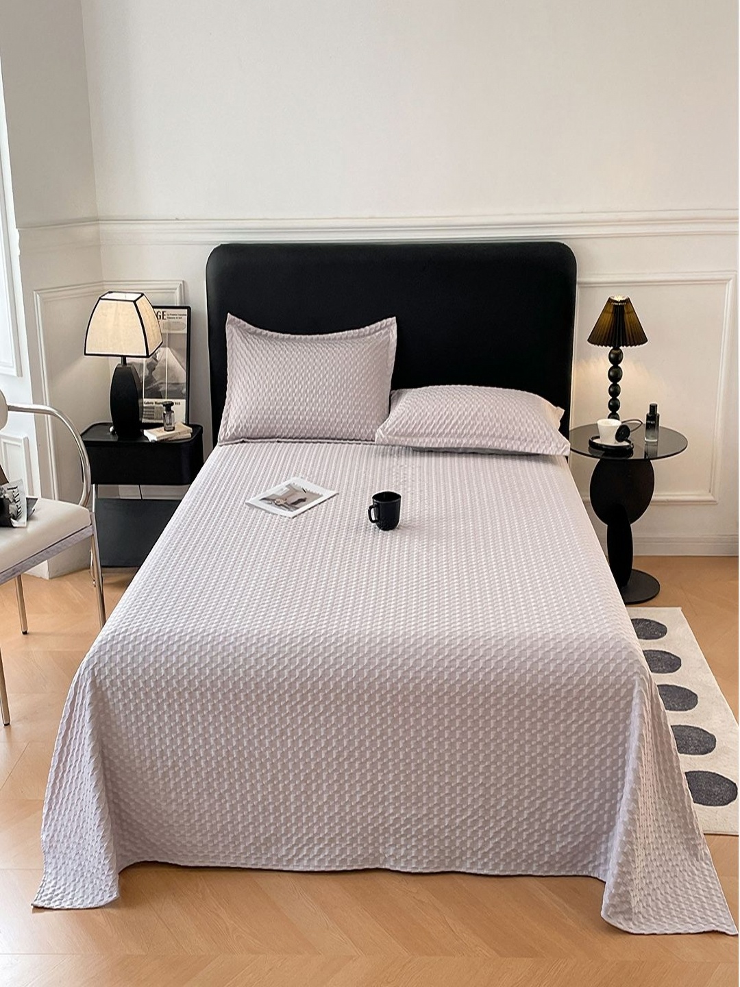 

JC HOME Grey Printed Pure Cotton 140TC Queen Bedsheet Set - 2.00 m x 2.30 m