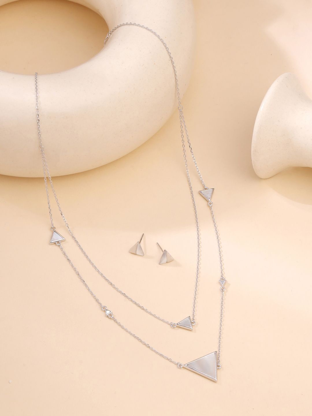 

Kicky And Perky 925 Sterling Silver-Plated Pearls Beaded Jewellery Set