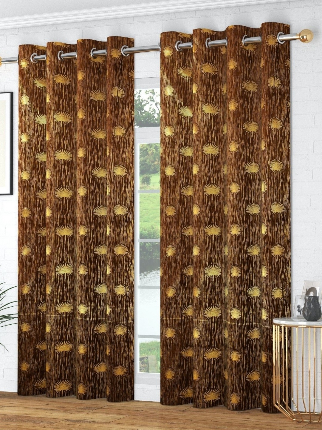 

Galaxy Home Decor Brown Set of 2 Room Darkening Door Curtain