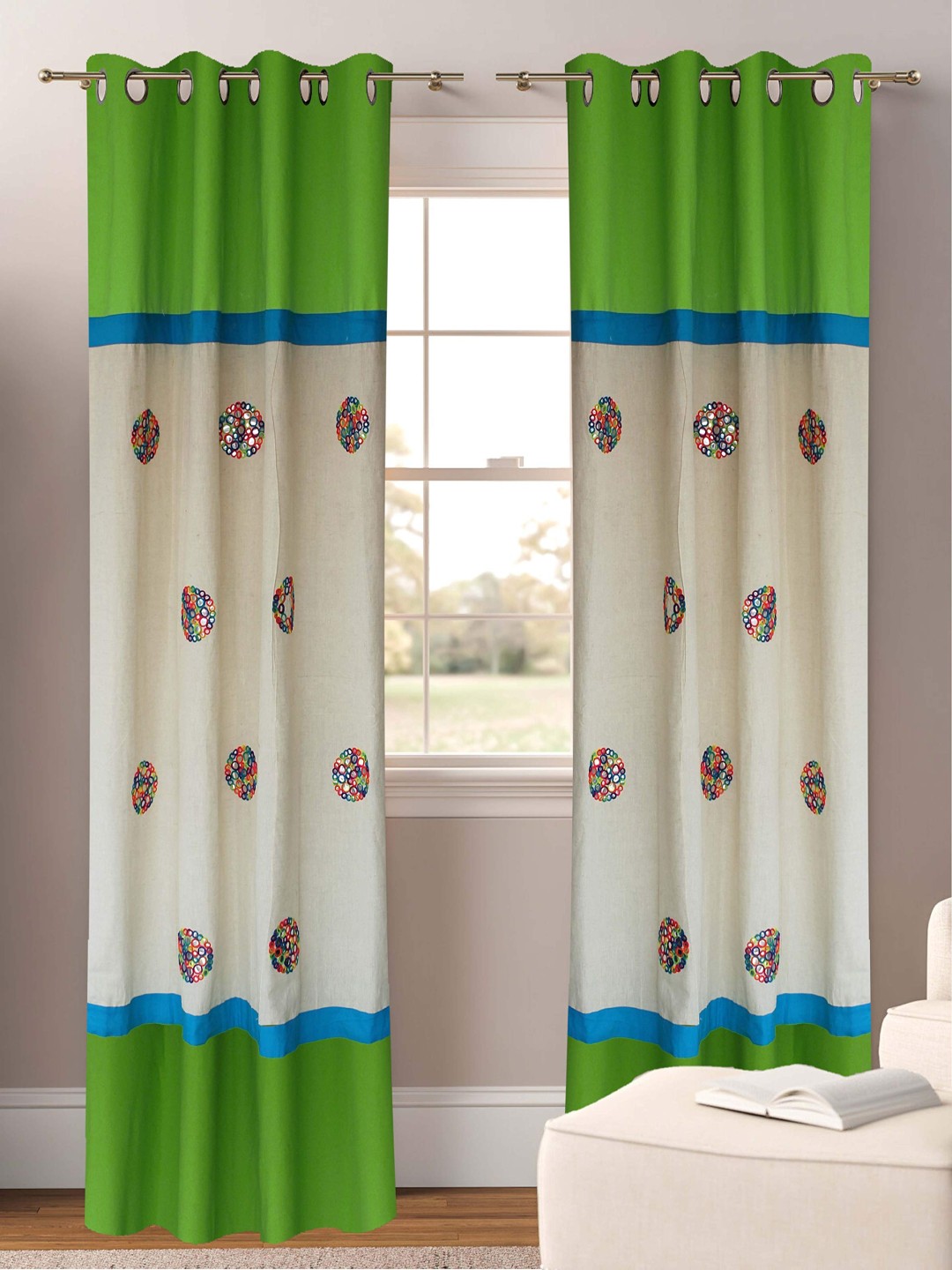

Dekor World Multicoloured Set of 2 Door Curtain, Multi