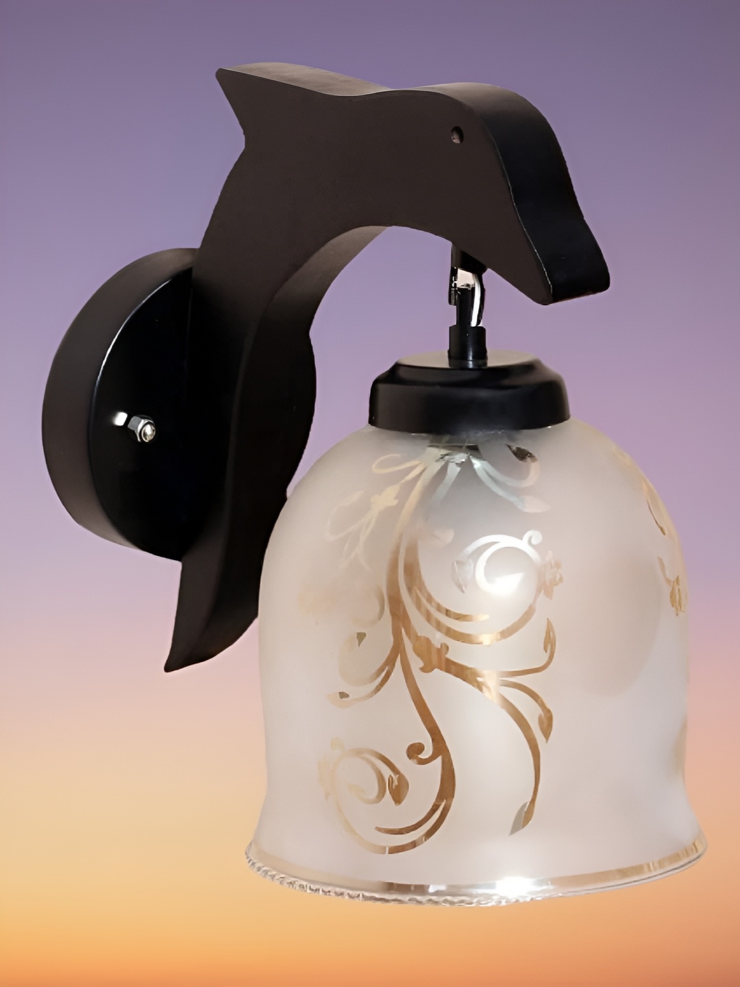 

KINIS Black & White Printed Wooden Quirky Bell Shaped Wall Lamp