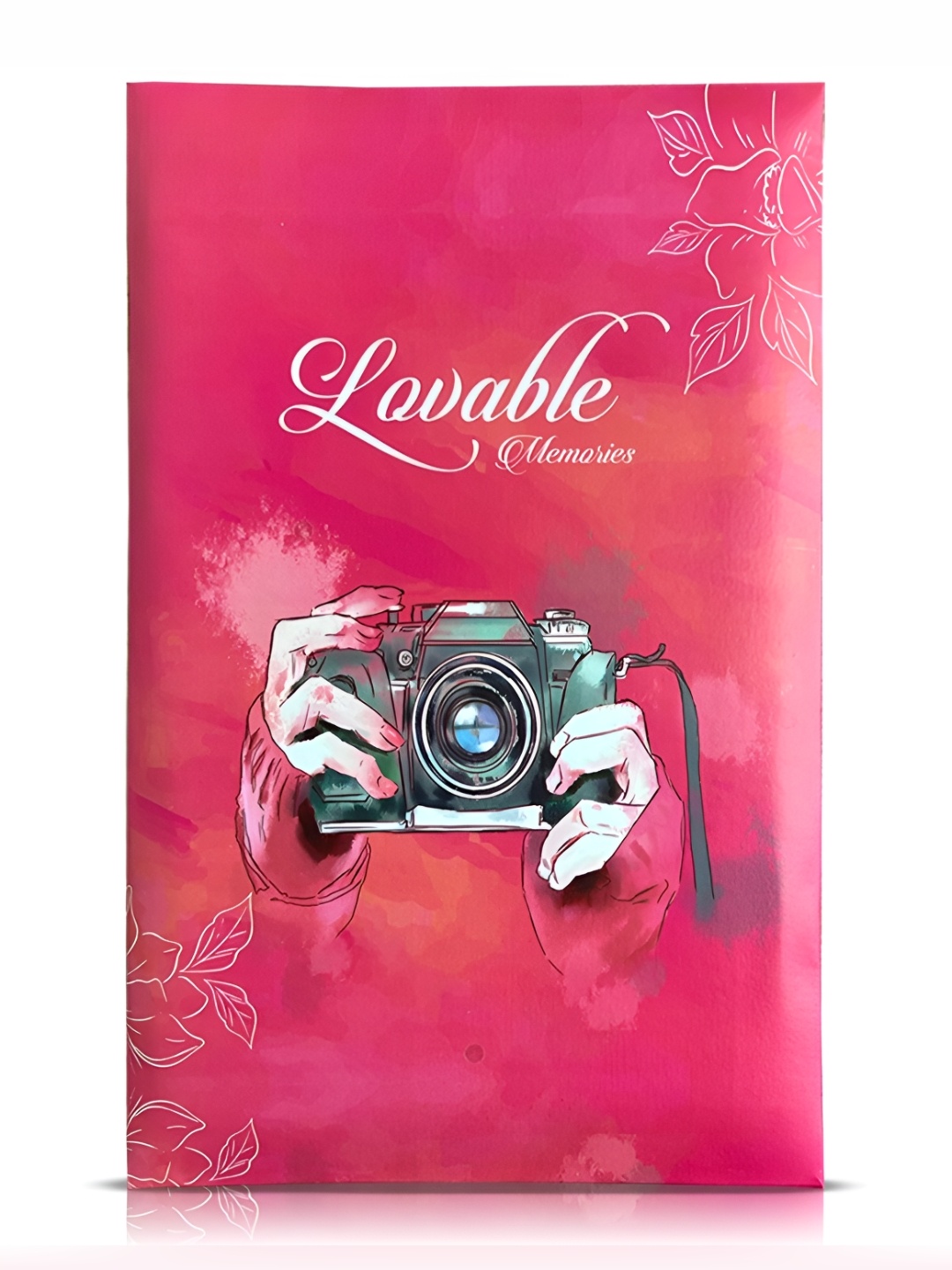 

SEHAZ ARTWORKS Pink & White Printed Photo Album Book Holds With 150 Photos