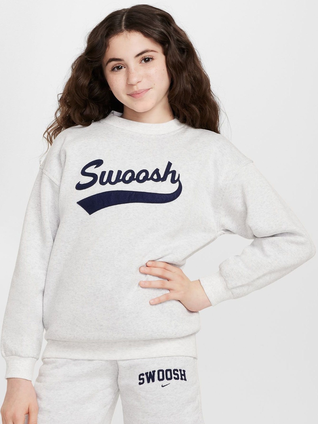 

Nike Girls Sportswear Club Oversized Crew Neck Sweatshirt, White
