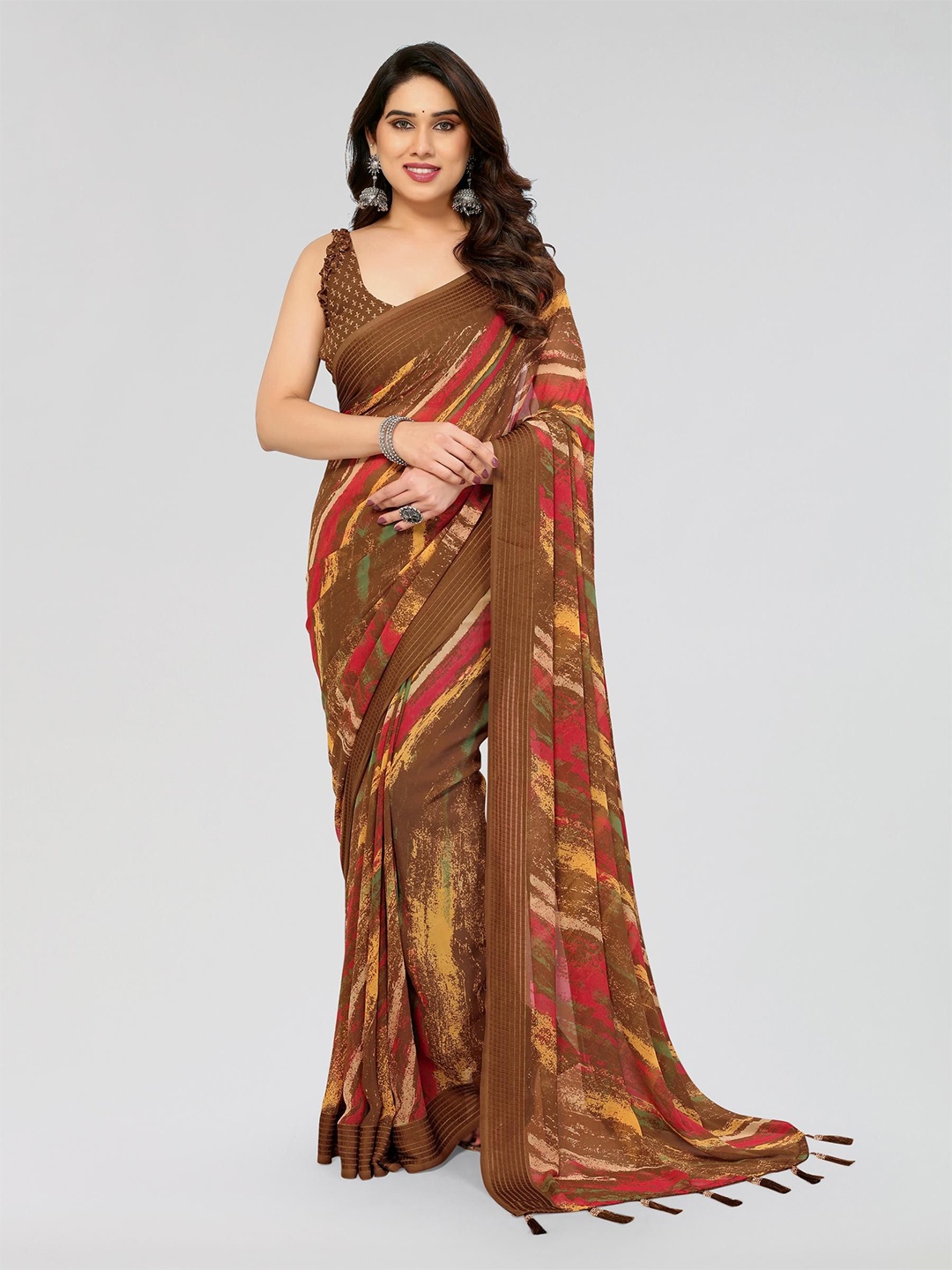 

Civamee Printed Saree, Brown
