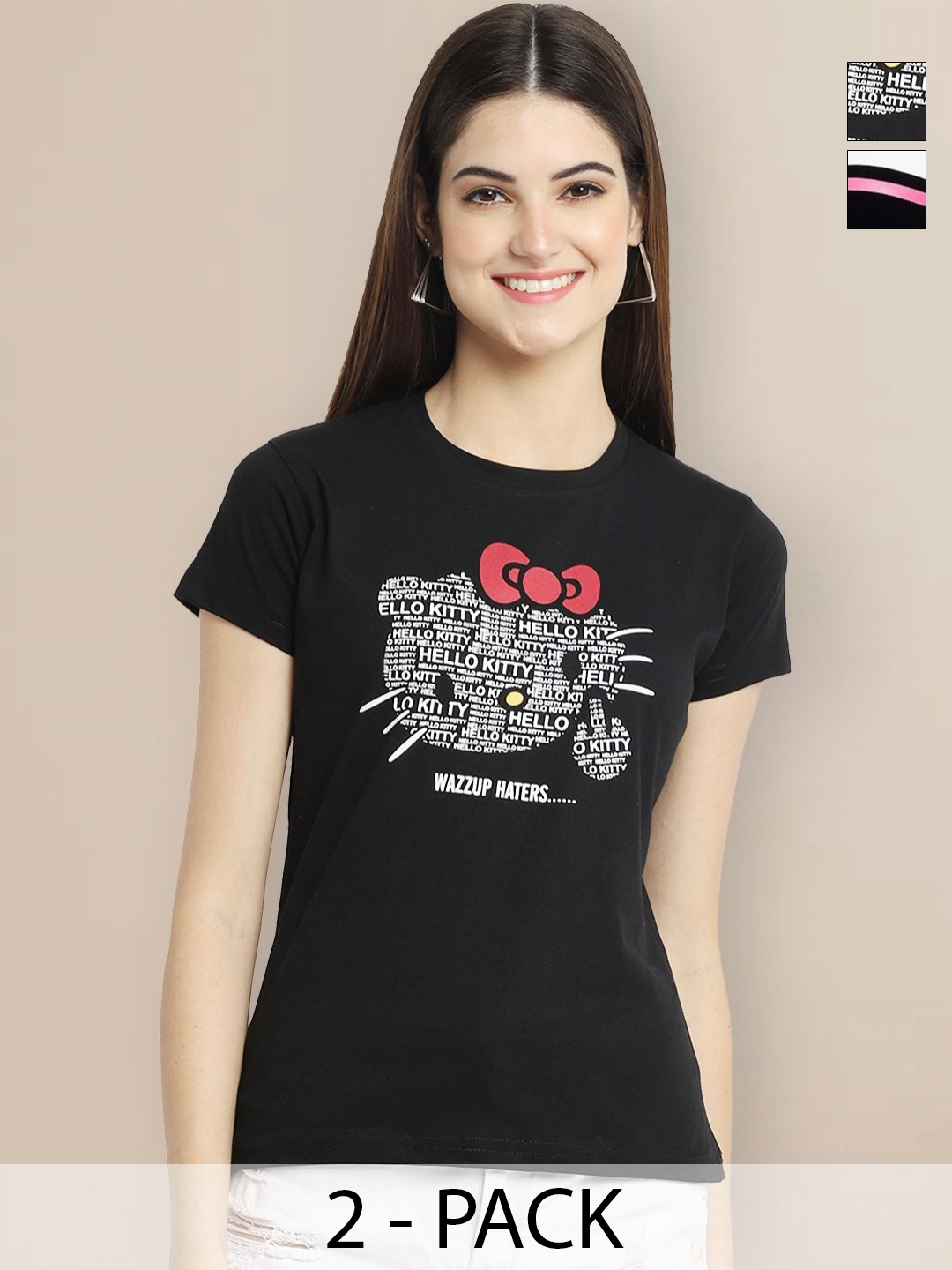 

GLOBAL NOMAD Women Typography 2 Wonder Woman Printed Applique T-shirt, Multi