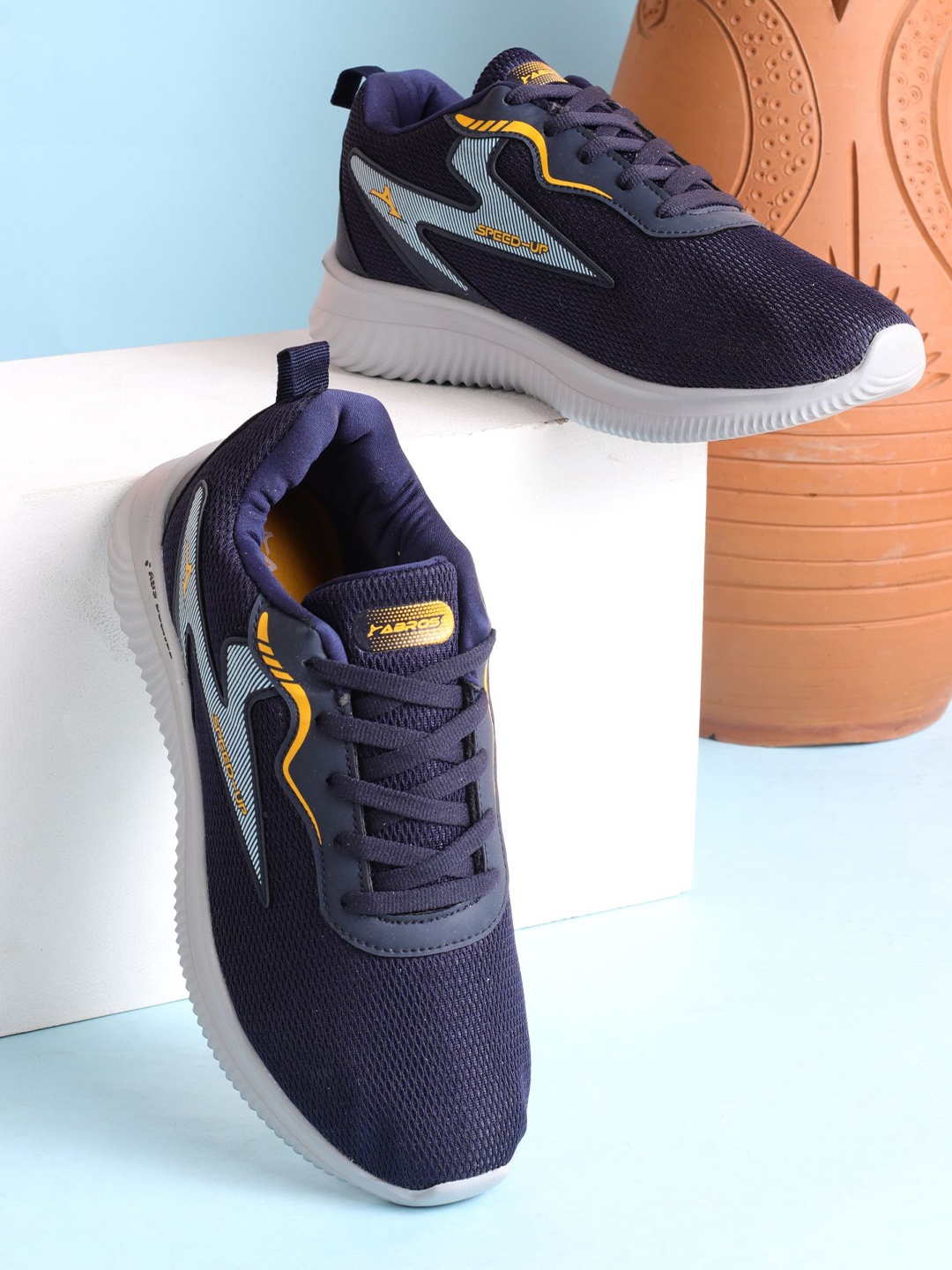

ABROS Men Emit Mesh Running Shoes, Navy blue