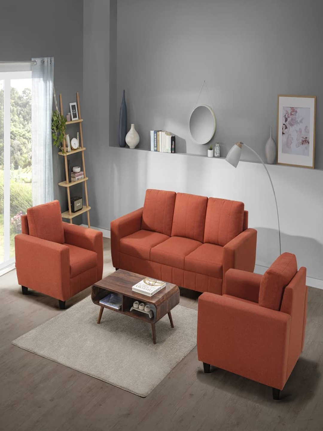 

Sleepyhead Bae 5 Seater Sofa Set Fabric Ember Orange