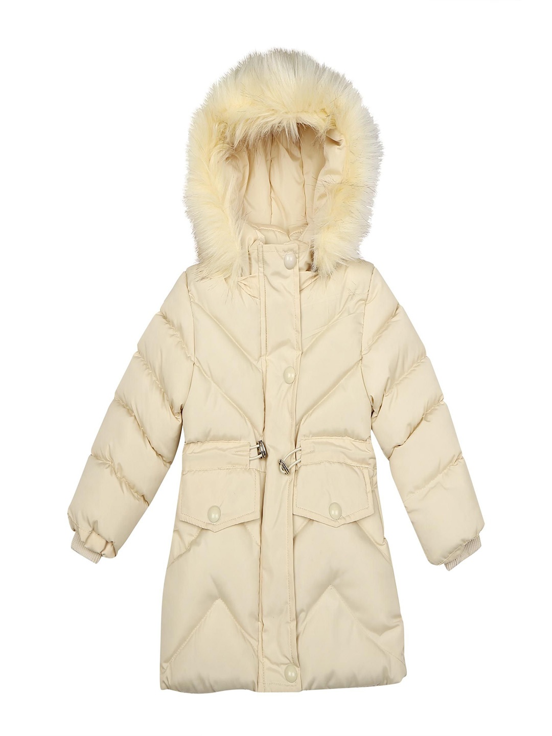

mothercare Girls Polyester Longline Open Front Jacket, Cream