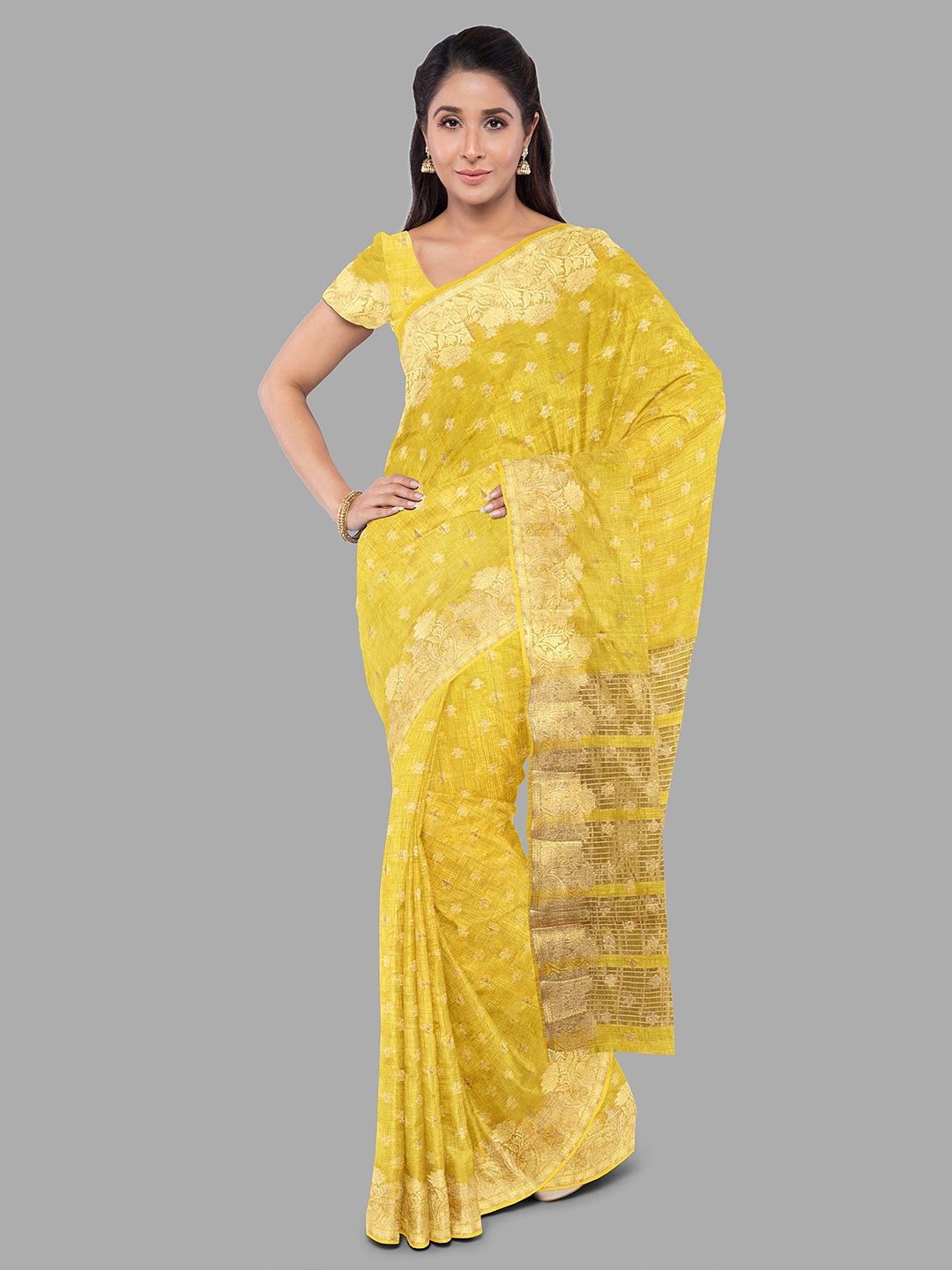 

The Chennai Silks Woven Design Saree, Mustard