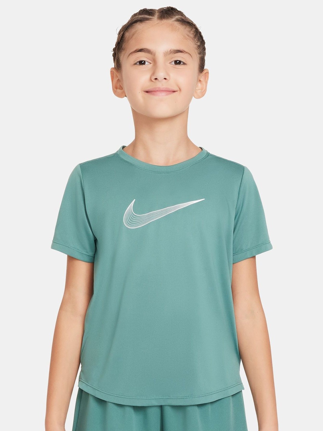 

Nike One Older Kids' (Girls') Dri-FIT Short-Sleeve Training Top, Green