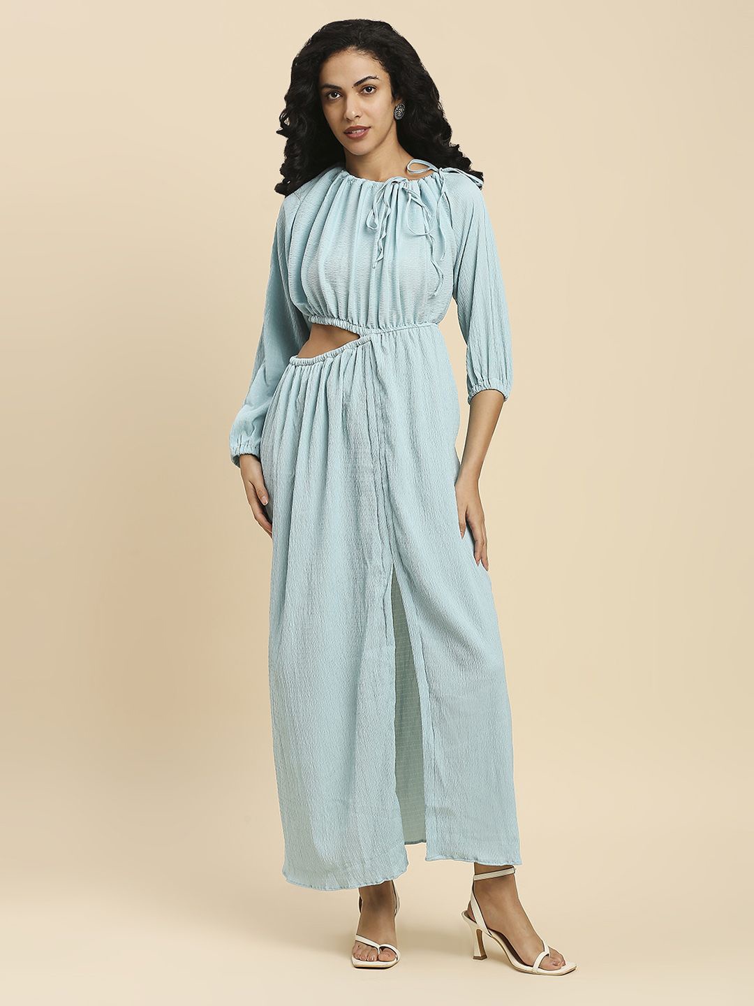 

15 BUTTONS Crepe Maxi Dress, Teal