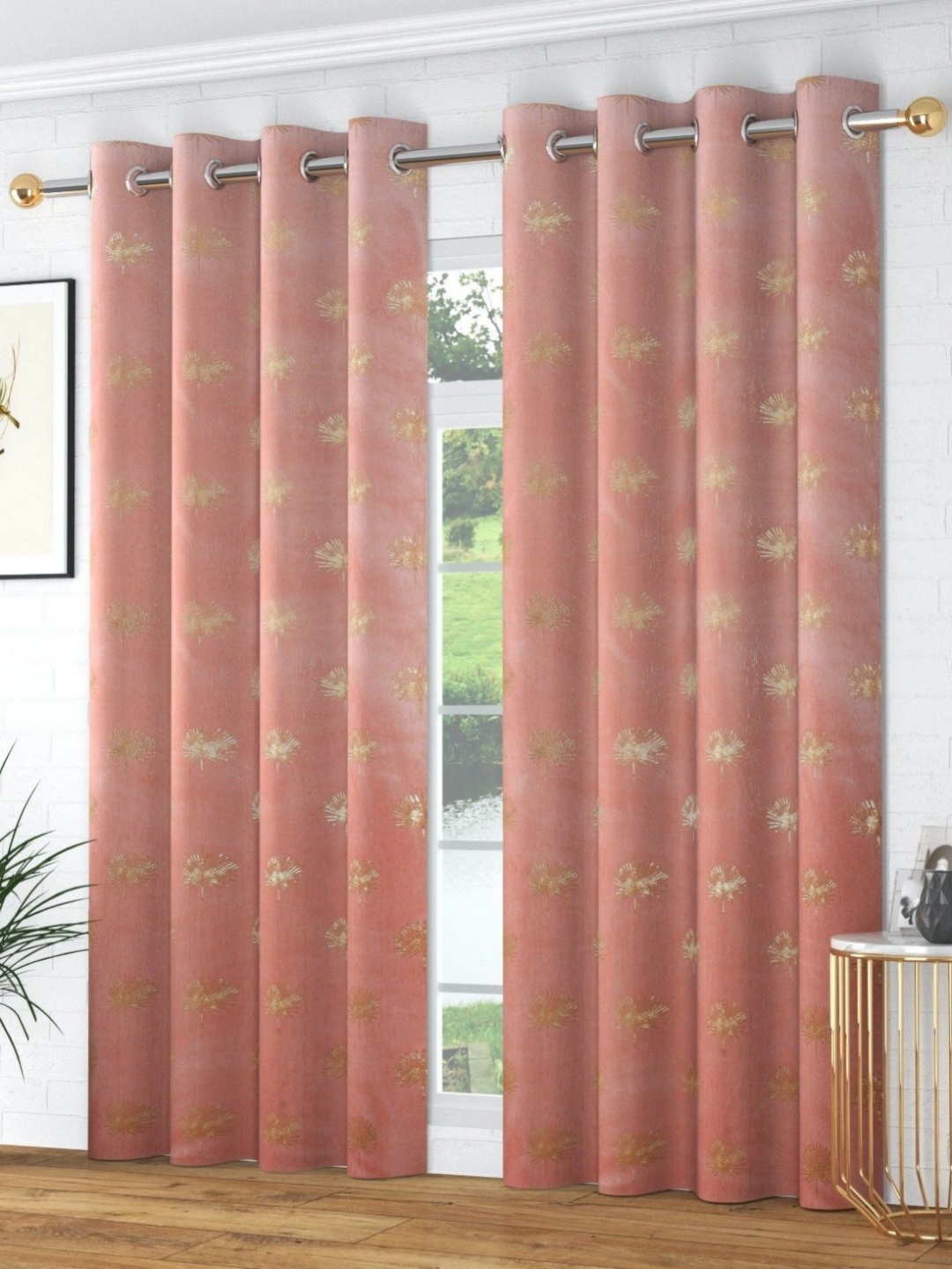 

Galaxy Home Decor Pink Set of 2 Room Darkening Window Curtain