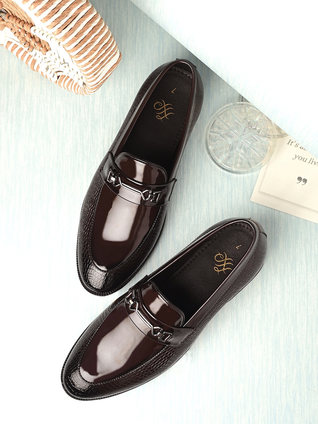 

House Of Pataudi Men Formal Slip On Loafers, Brown