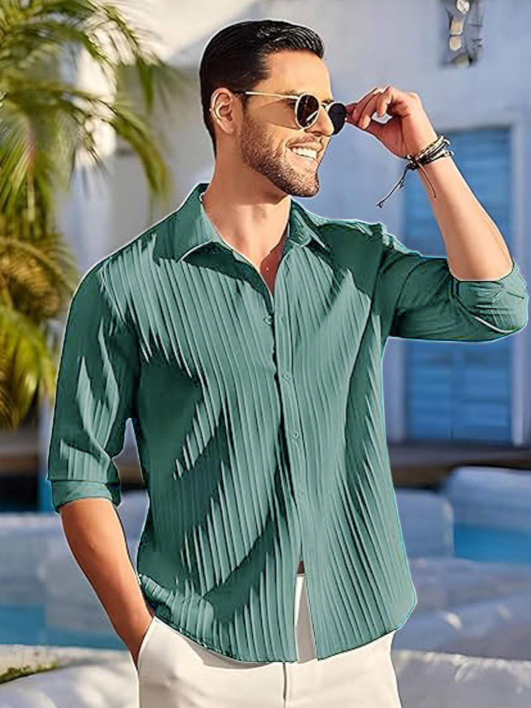 

Kushi Flyer Men Opaque Casual Shirt, Green