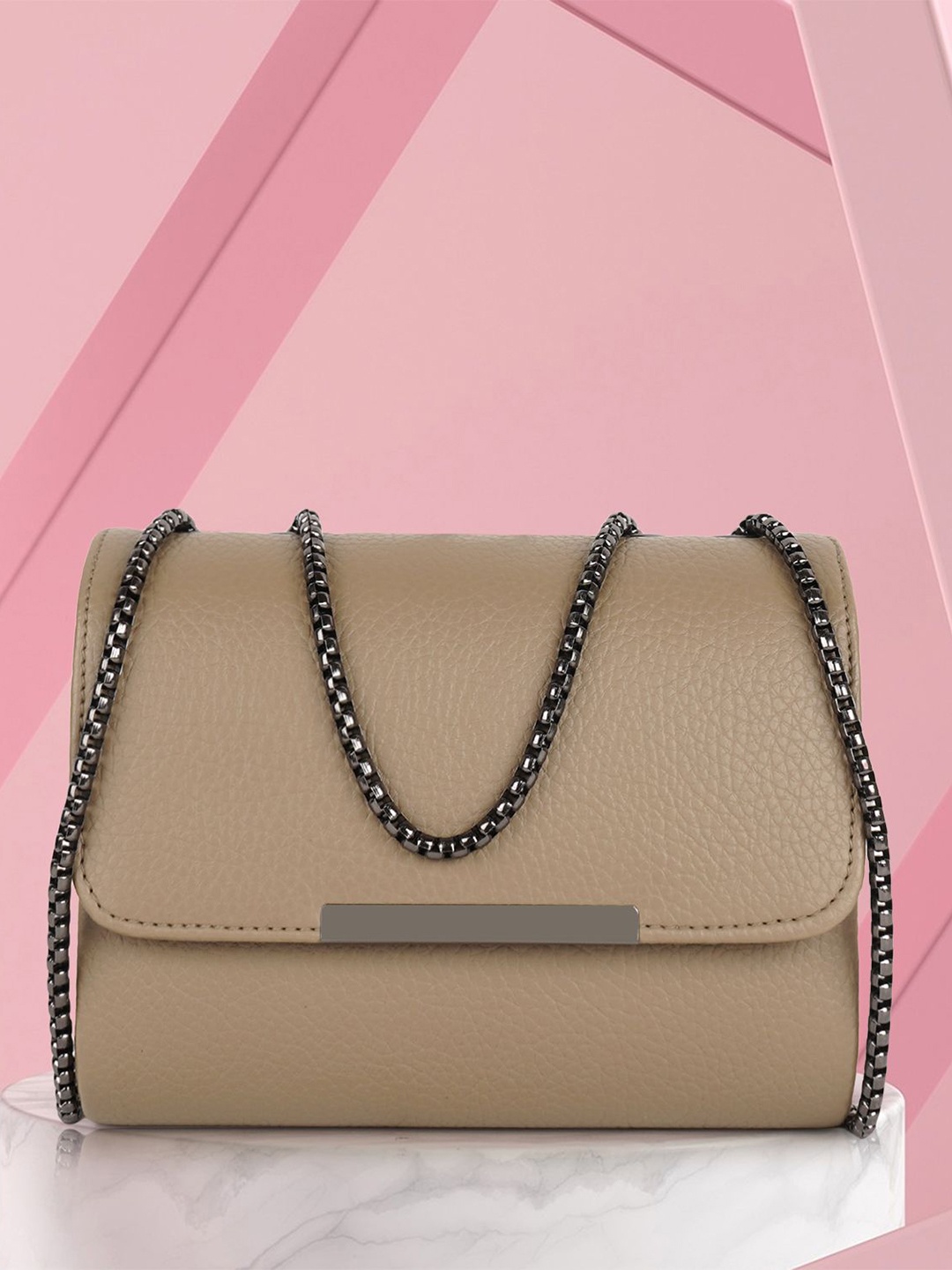 

STARWINGS Women Structured Solid Sling Bag, Beige