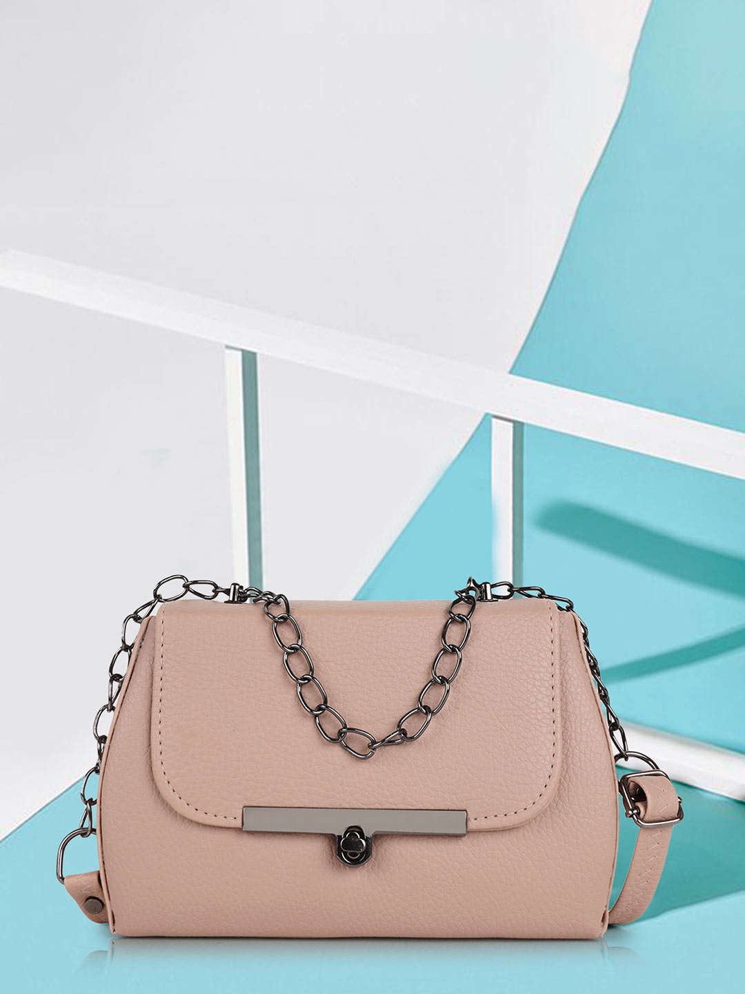 

STARWINGS Women Textured Structured Sling Bag, Peach
