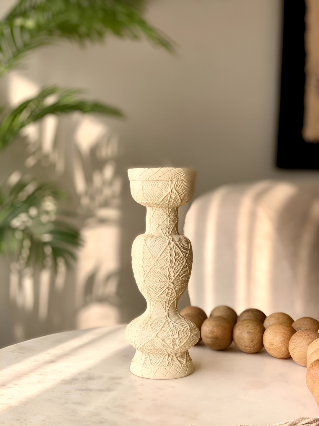 

Mason Home Beige Polyresin Candle Holder