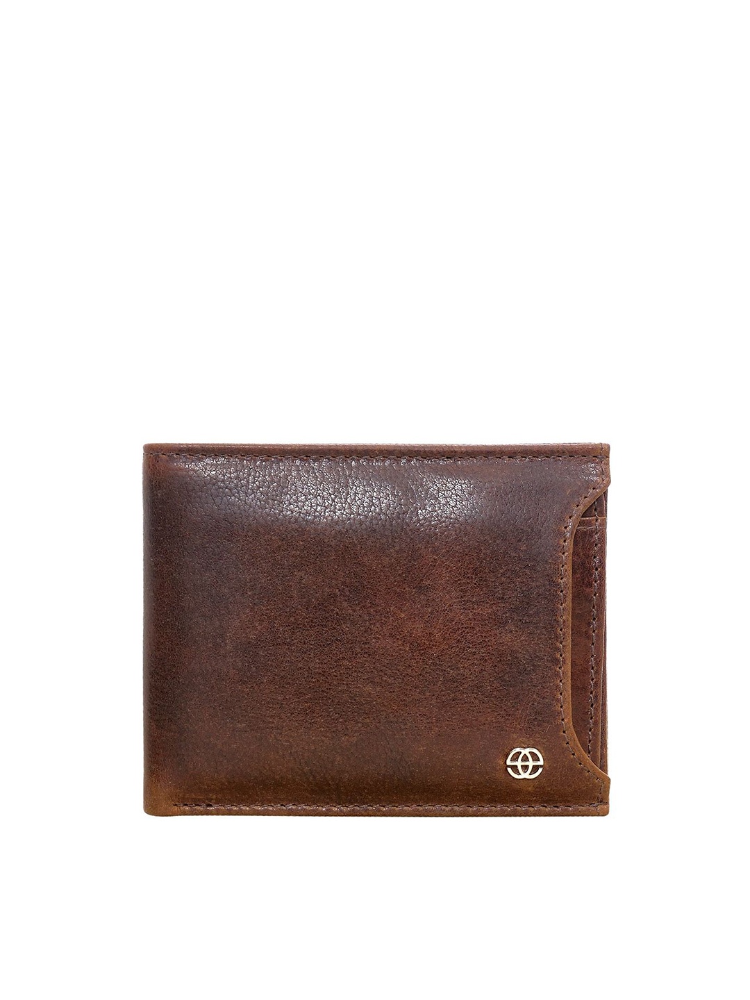 

Eske Men Ary Mens wallet Textured Brand Logo Leather Two Fold Wallet, Tan