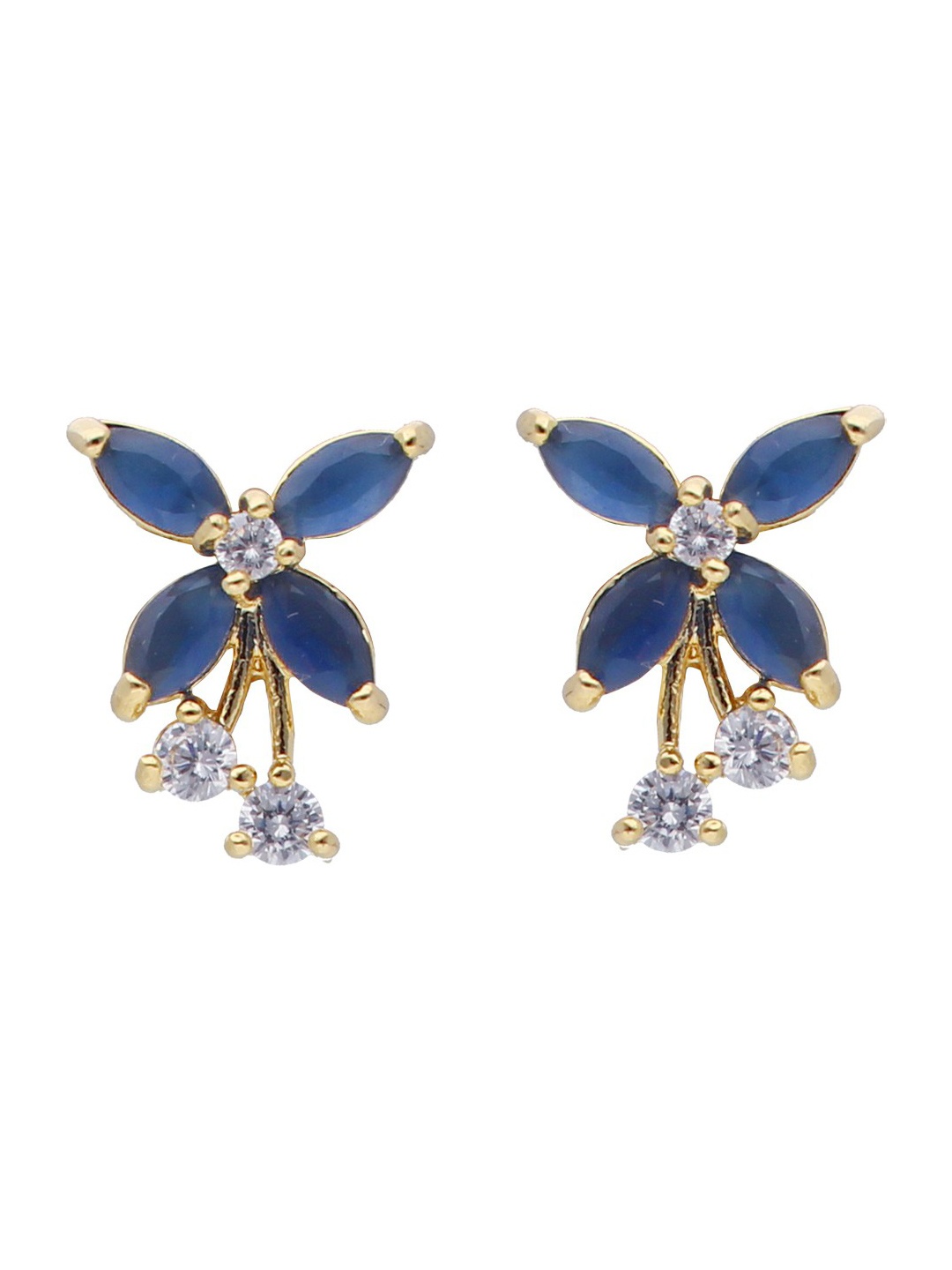 

Sri Jagdamba Pearls Dealer Gold-Plated Contemporary Garnet Antique Studs, Blue