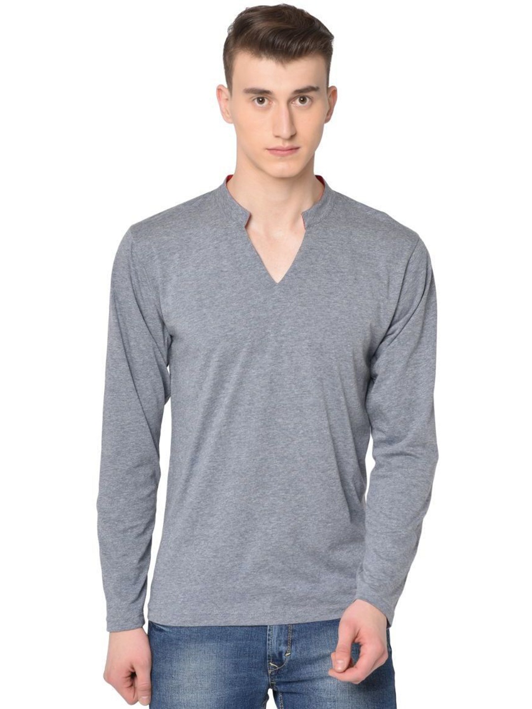 

Unicus Apparel Men Solid Round Neck Cotton T-shirt, Grey
