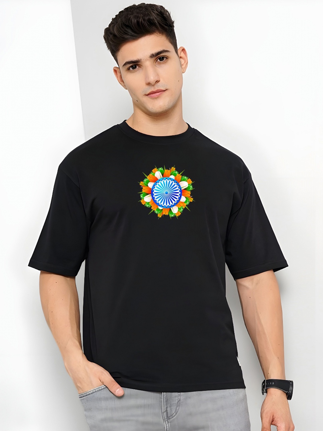

THE BEETEL HOUSE Men Drop-Shoulder Sleeves T-shirt, White