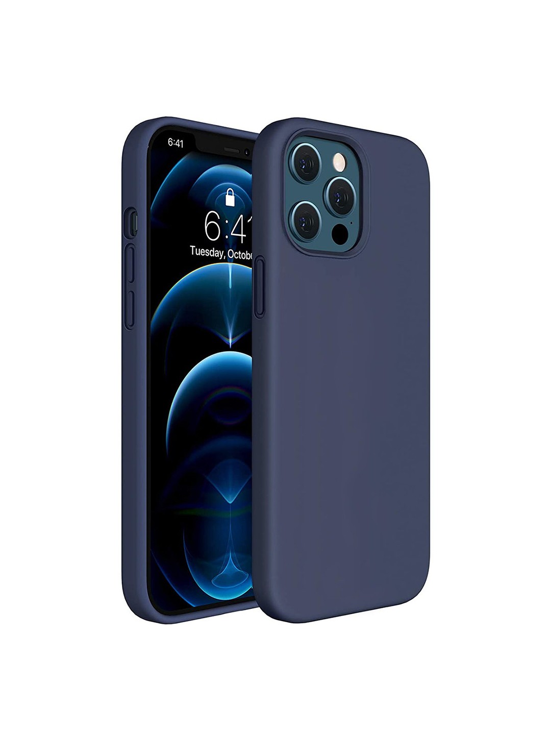 

LIRAMARK Solid iPhone 12 Pro Impact Resistant Back Case, Navy blue
