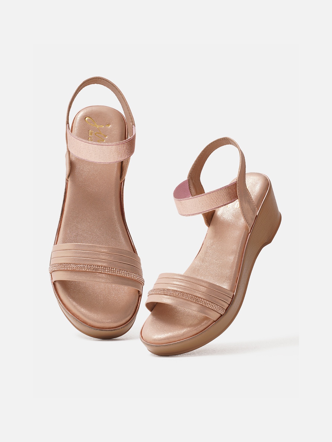 

JM Looks Girls fashion Comfortable Sole heel Sandals, Tan