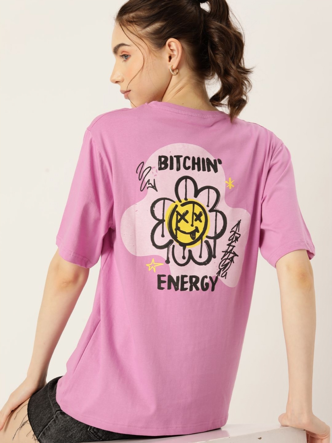 

DressBerry Women Drop-Shoulder Sleeves T-shirt, Lavender