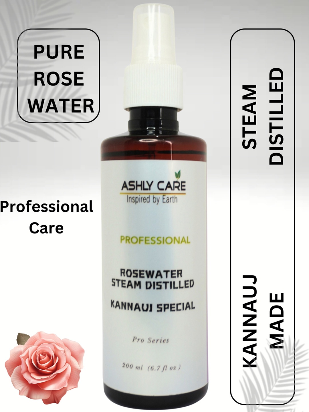 

ASHLY CARE Natural Pure Rose Water - 200 ml, Transparent